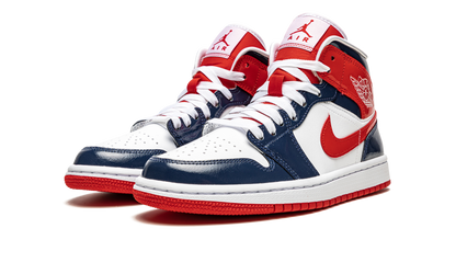 AIR JORDAN 1 MID WMNS "Patent Leather Navy / White / Red" DJ5984 400