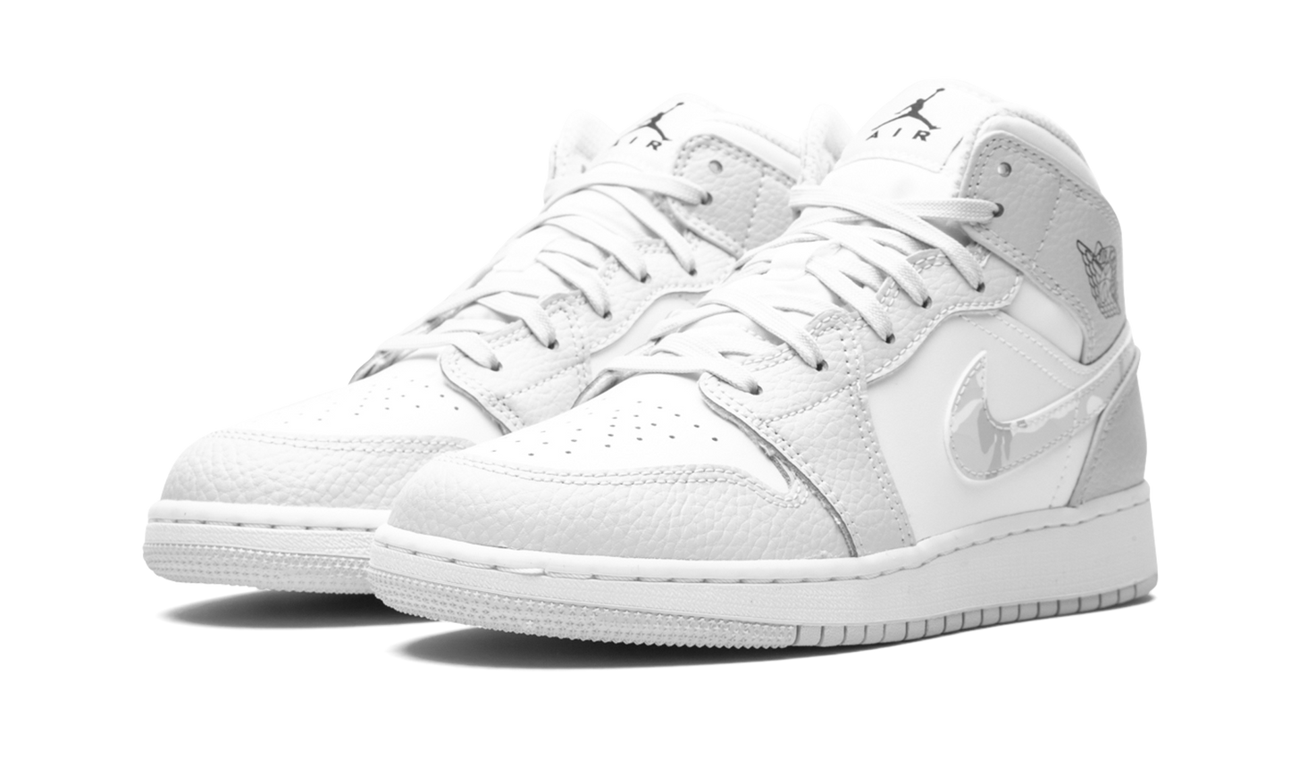 Air Jordan 1 MID SE GS "Grey Camo Swoosh" DD3235 100