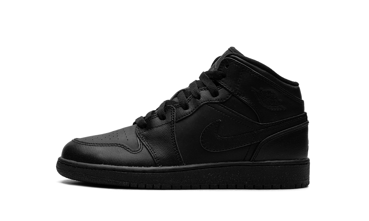 Air Jordan 1 Mid GS "Triple Black" 554725 010