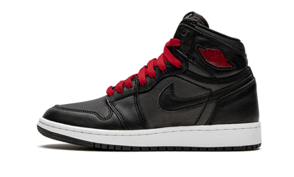 Air Jordan 1 High Retro GS "Black Satin/Gym Red" 575441 060