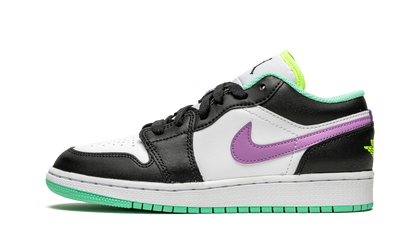 Air Jordan 1 Low GS "Black / Violet Shock / Green Glow" 553560 151